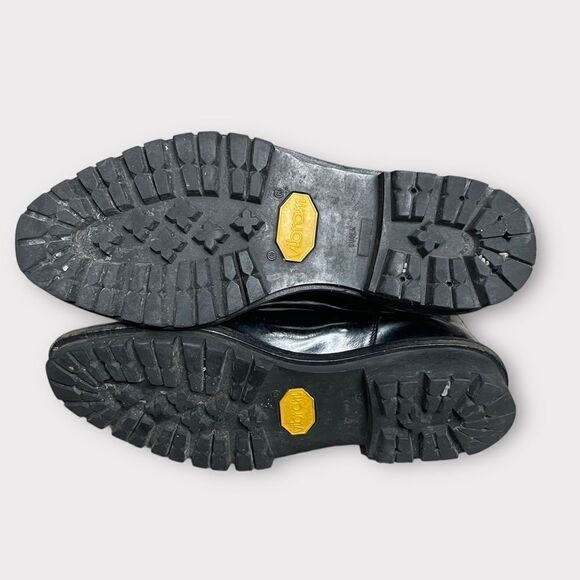 Creatures of Comfort Black Patent Leather Ankle Pull On Moto Boots - Picture 5 of 16